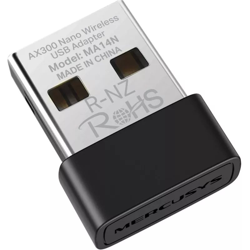 USB Wi-Fi adapteris MERCUSYS MA14N — USB Type‑A, 2.4 GHz vienos juostos, iki 287 Mb/s, juodas
