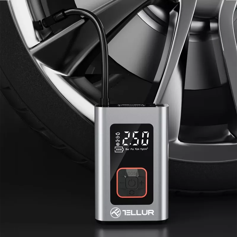 Nešiojamas oro kompresorius Tellur TLL158571 12V 150 PSI automobilio padangoms ir pripučiamiems daiktams