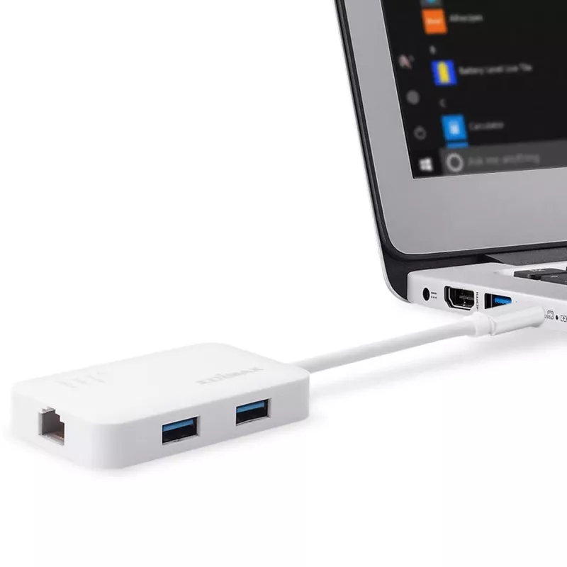 Edimax EU-4308 nešiojamojo kompiuterio dokas / prievadų replikatorius USB 3.2 Gen 1 (3.1 Gen 1) Type-C Baltas