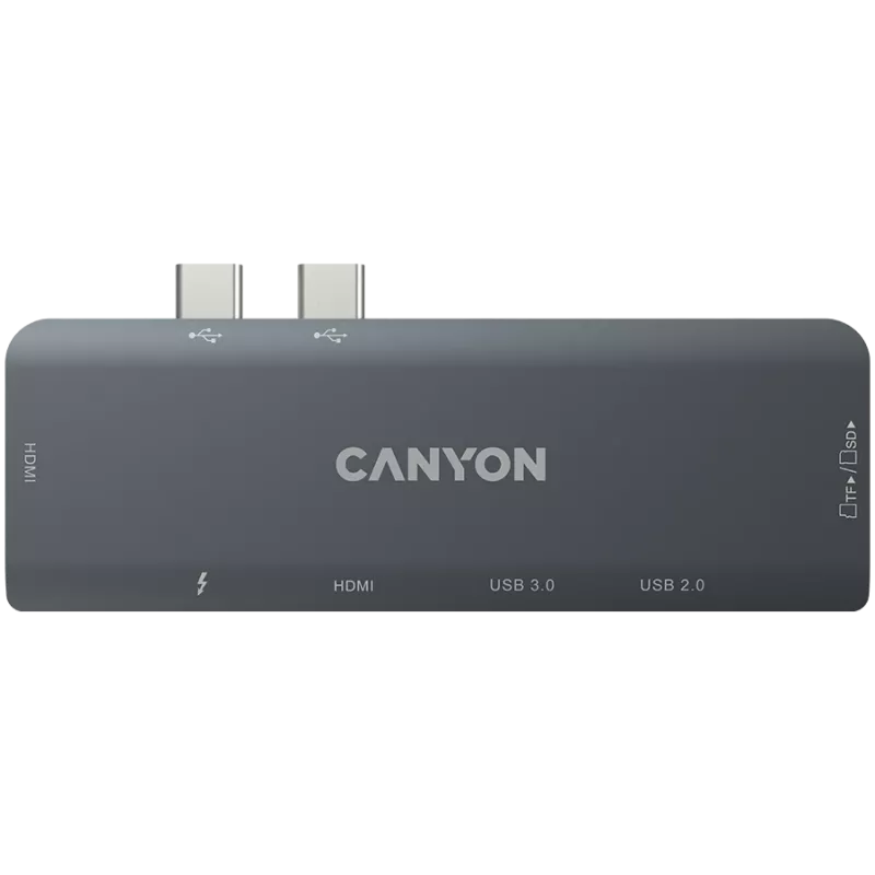 Canyon DS-5 USB 2.0 Type-C pilkos spalvos SD kortelių skaitytuvas 60 Hz