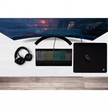 Corsair K55 RGB PRO klaviatūra žaidimams USB QWERTZ vokiška juoda