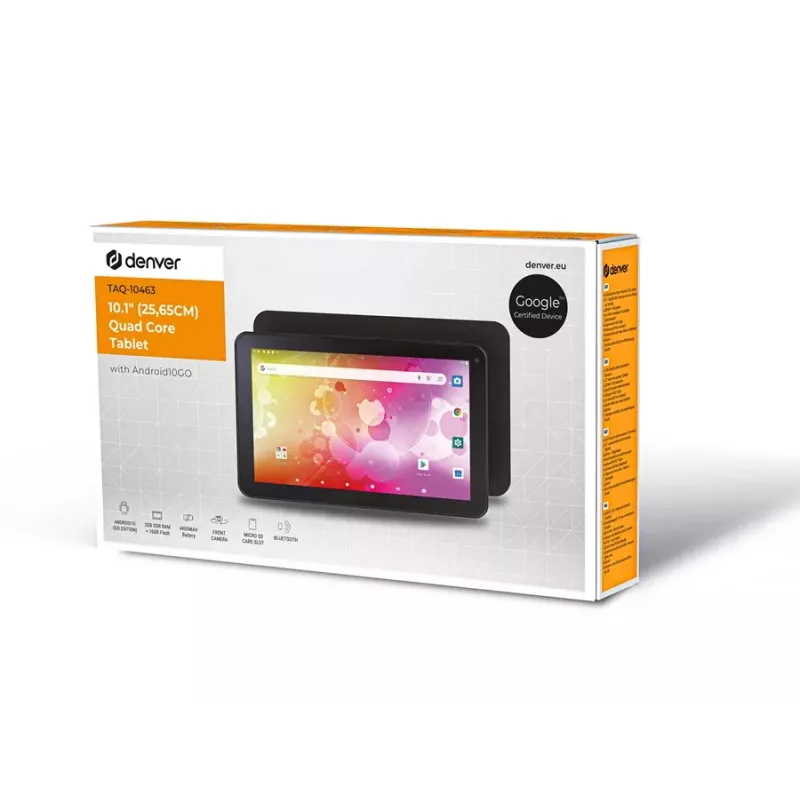 Planšetinis kompiuteris Denver TAQ-10463 10,1 colio keturių branduolių 2 GB RAM 16 GB atminties Android 10 GO