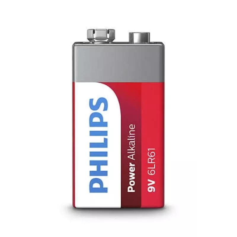 Vienkartinė baterija Philips PowerLife šarminė 9V 6LR61P1B/10