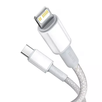 Baseus USB-C į Lightning aukšto tankio pintas laidas, 20W, PD, 2m (baltas)