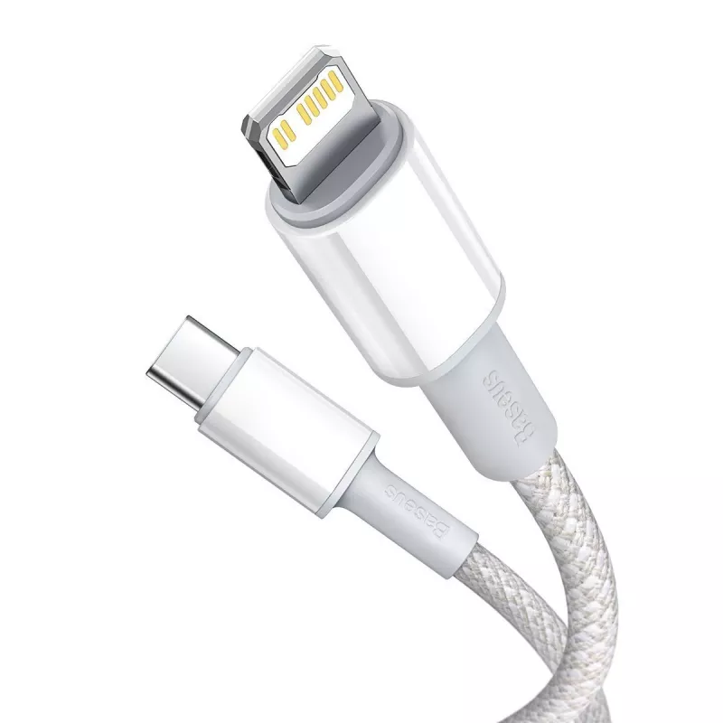 Baseus USB-C į Lightning aukšto tankio pintas laidas, 20W, PD, 2m (baltas)
