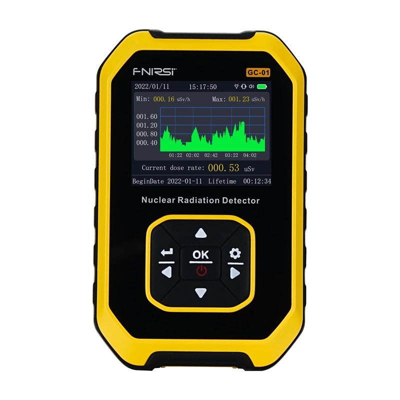 FNIRSI GC-01 Geigerio-Miulerio spinduolių detektorius