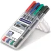 Permanentinis markeris Staedtler Lumocolor 348 dvigubu antgaliu (plonas/storas) – 4 spalvų rinkinys