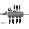 Alcasa HUB-C001A USB Type-C stotelė 5000 Mbit/s antracitinė