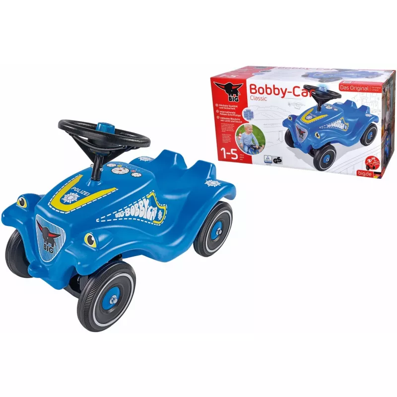 Vaikiškas automobilis Simba-Dickie BIG Bobby-Car Classic Policija, stūmimo variklis, plastikas, 4 ratai, amžius 1+