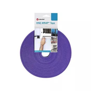 Lipnusis kabelių rišimo diržas Velcro 25m x 20mm ritė – violetinė