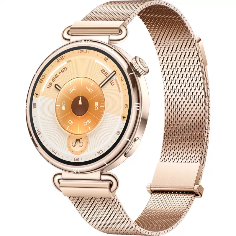 Išmanusis laikrodis HUAWEI WATCH GT6 1,32 col. AMOLED, 41 mm, nerūdijantis plienas, auksinis, Milano apyrankė, IP69, 14 dienų baterija