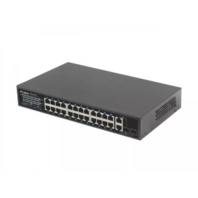 Nevaldomas Gigabit Ethernet komutatorius Lanberg RSFE-24P-2C-250 su 24 PoE+ prievadais