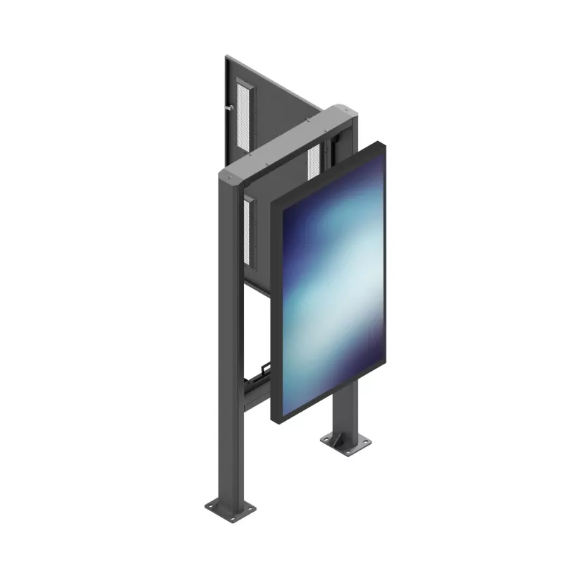 Lauko informacinis kioskas Edbak POK101 plieninis juodas portretinis 862x200x1981 mm