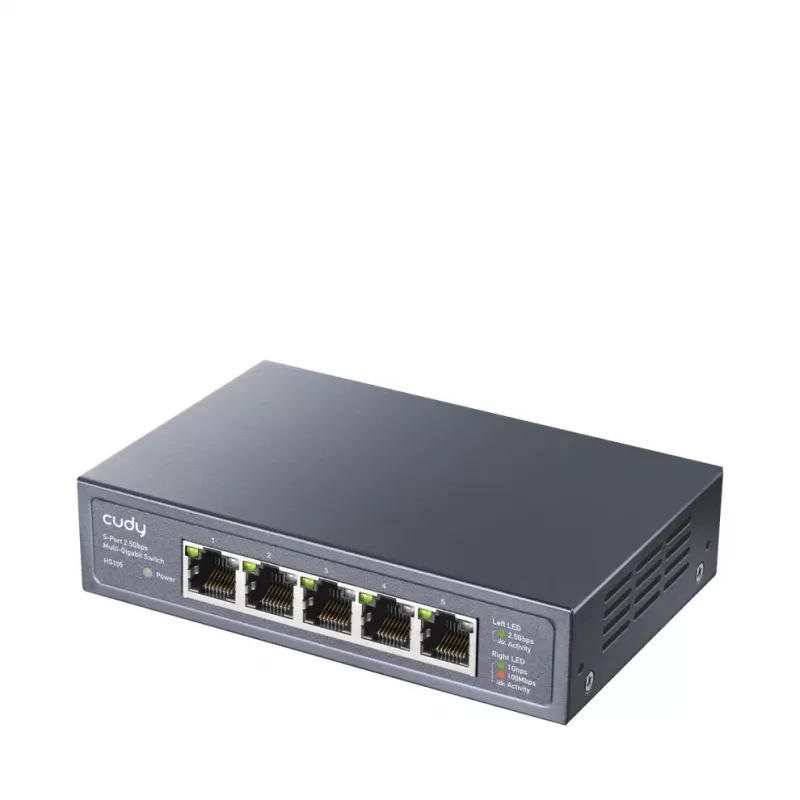 Cudy HS105 5 prievadų nevaldomas tinklo jungiklis, 100/1000/2500 Mbps