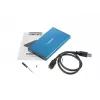 Išorinis dėklas HDD/SSD NATEC Rhino GO 2,5 colio — USB 3.0, SATA III, iki 4 TB, 9,5 mm, aliuminis, mėlynas