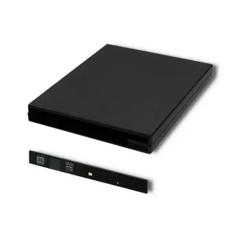 Išorinis optinių diskų dėklas CD/DVD SATA USB 2.0 9,5 mm
