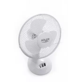 Adler AD 7302 stalinis ventiliatorius baltas 23 cm 2 greičiai su svyravimu 60 W