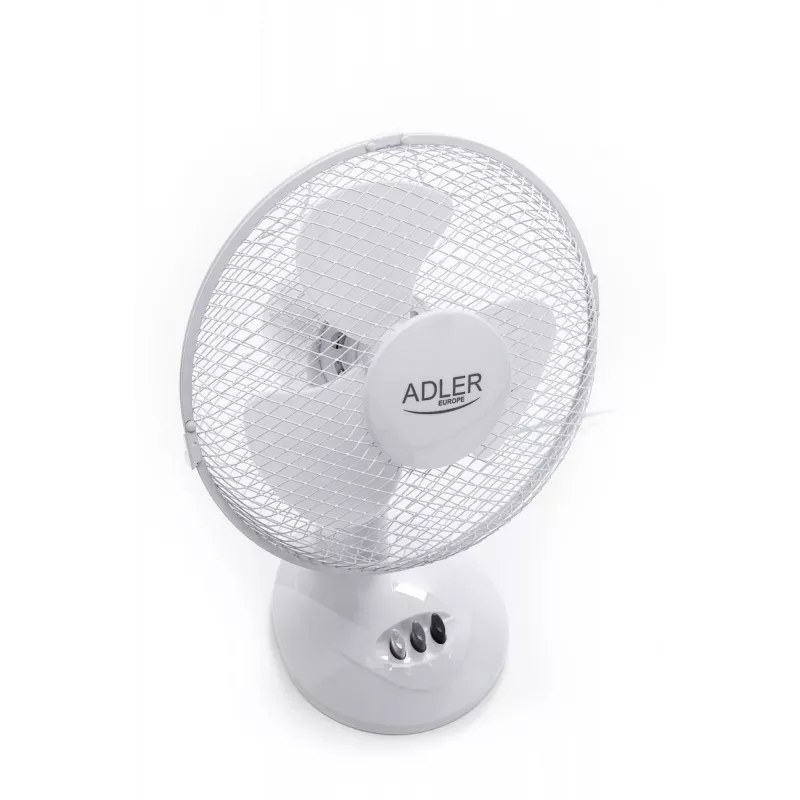 Adler AD 7302 stalinis ventiliatorius baltas 23 cm 2 greičiai su svyravimu 60 W