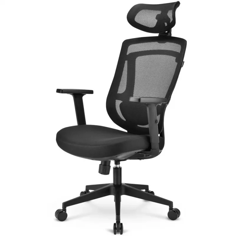 Biuro kėdė Sharkoon OfficePal C10 – juoda, ergonomiškas dizainas, reguliuojamas aukštis