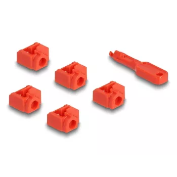 DeLOCK 20928 RJ-45 prievadų blokatorius, raudonas plastikas, 11 vnt.
