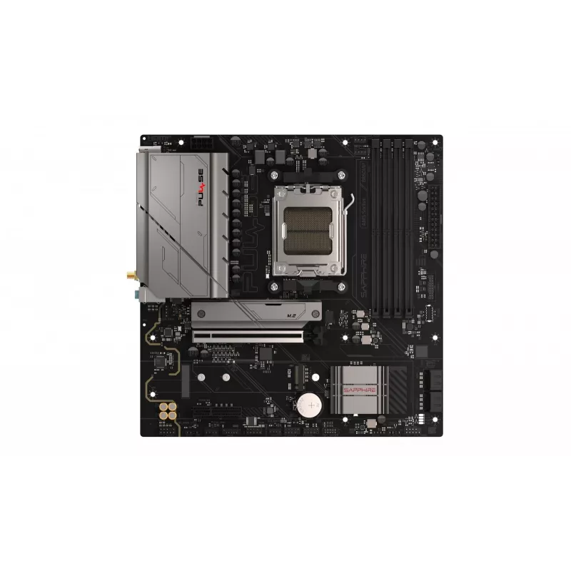 Motininė plokštė Sapphire PULSE B850M WIFI — AMD B850 micro ATX, Socket AM5, DDR5 iki 7600 MHz, 4 DIMM, 192 GB, Wi‑Fi 6, 2.5GbE