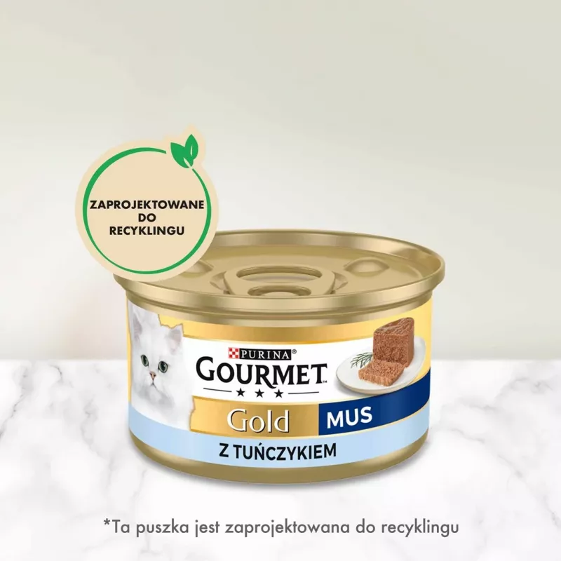 Purina Gourmet Gold putėsiai su tunu, šlapias kačių ėdalas, 85 g