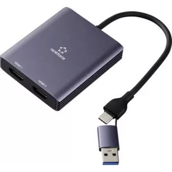 Renkforce RF-6418198 USB-C į HDMI adapteris [1x USB-A - 2x] Pilka 4K UHD 15 (RF-6418198)