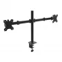 Akyga AK-MB-02 dvigubas monitorių laikiklis ant stalo, 2 x 10 kg, VESA 75x75 / 100x100, 15–32", juodas