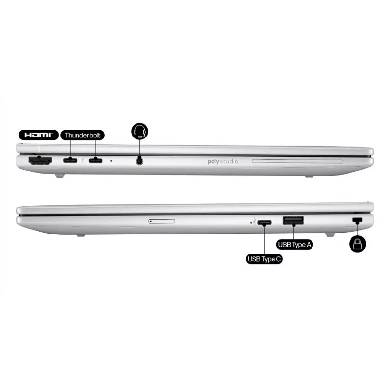 HP EliteBook 8 G1i nešiojamas kompiuteris AI - 174° vyrių dizainas - Intel Core Ultra 7 255U / 2 GHz - Win 11 Pro - Intel Graphics - 32 GB RAM - 1 TB SSD NVMe - 35,6 cm (14 colių)
