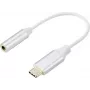 Renkforce RF-6056890 USB-C® / Jack adapteris [1x USB-C® - 1x Audio, stereo (3,5 mm lizdas)] Baltas aliuminio kištukas 0,1 m