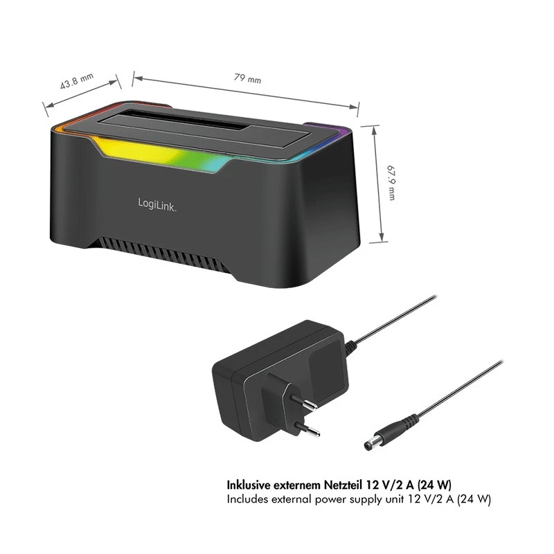 LogiLink Quickport USB 3.2 1 prievado HDD dokavimo stotelė 2,5/3,5 SATA (QP0035)