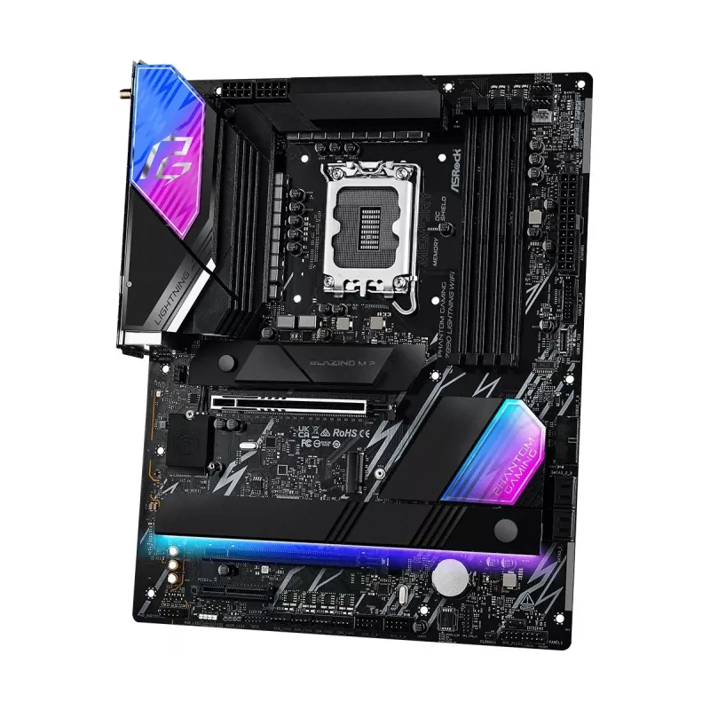 Motininė plokštė ASRock Z890 Lightning WiFi – Intel Z890, LGA1851, ATX, 4× DDR5, Wi‑Fi 7, 2.5Gb LAN, Thunderbolt 4