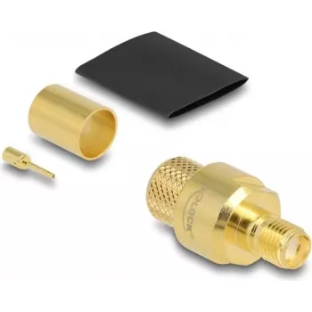 DELOCK RF jungtis SMA moteriška crimp LMR400 kabeliui su termosusitraukiančia mova
