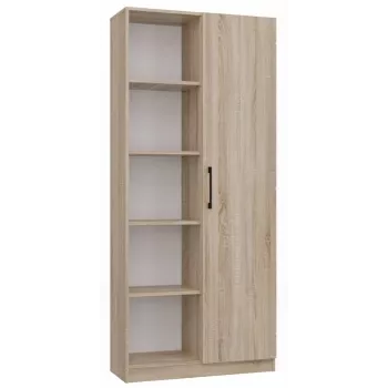 Biuro spintelė knygoms Top e shop RD-80 SONOMA KPL, ąžuolo spalvos, 10 lentynų, 800×300×1820 mm, medžio drožlių plokštės rėmas