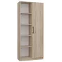 Biuro spintelė knygoms Top e shop RD-80 SONOMA KPL, ąžuolo spalvos, 10 lentynų, 800×300×1820 mm, medžio drožlių plokštės rėmas