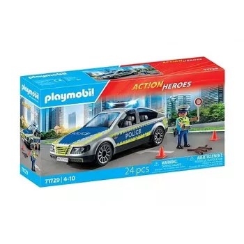 Playmobil policijos automobilis su sirena ir mirksinčia šviesa, įvairiaspalvis, plastikas, 3+