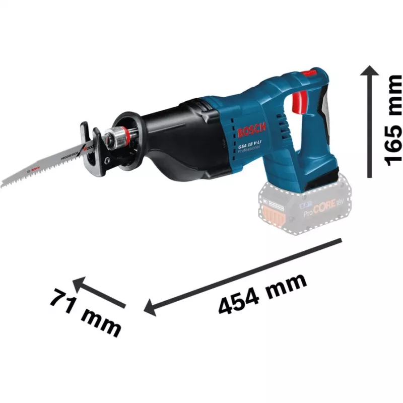Bosch GSA 18 V-LI belaidis kardinis pjūklas, juodas, mėlynas