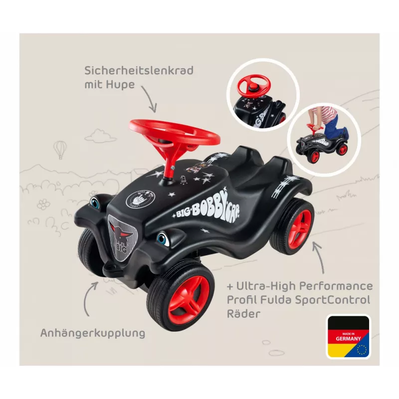 Vaikiškas automobilis Simba-Dickie BIG Bobby Car Classic Little Rocker juodai raudonas, modelis 800056144