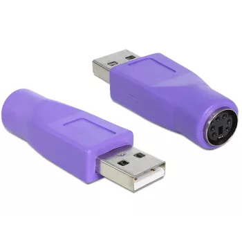 DeLOCK 65461 adapteris keitiklis PS/2 į USB-A, violetinis