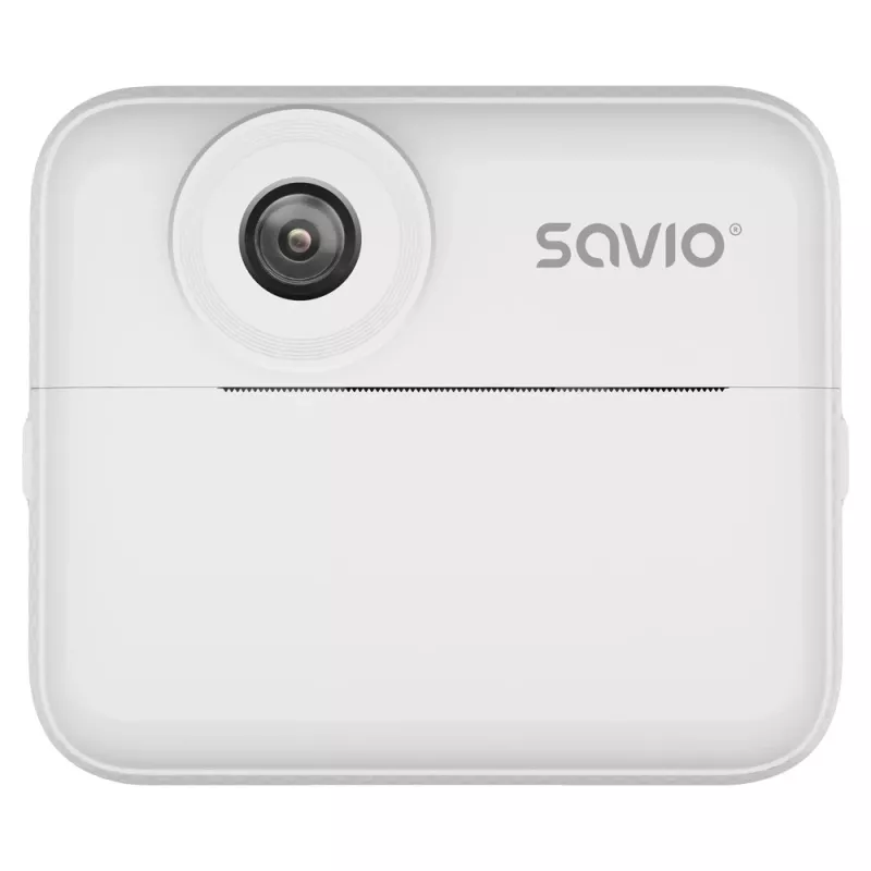 Momentinė spausdinimo kamera SAVIO AN-01 vaikams, balta, 2,4 colio LCD, MicroSDHC iki 32 GB, USB-C, 1200 mAh baterija