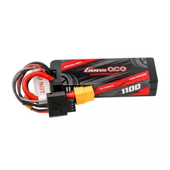 Lipo baterija Gens ace G-Tech 1100mAh 11.1V 3S1P 60C GRP-76 kietu korpusu su XT60 kištuku