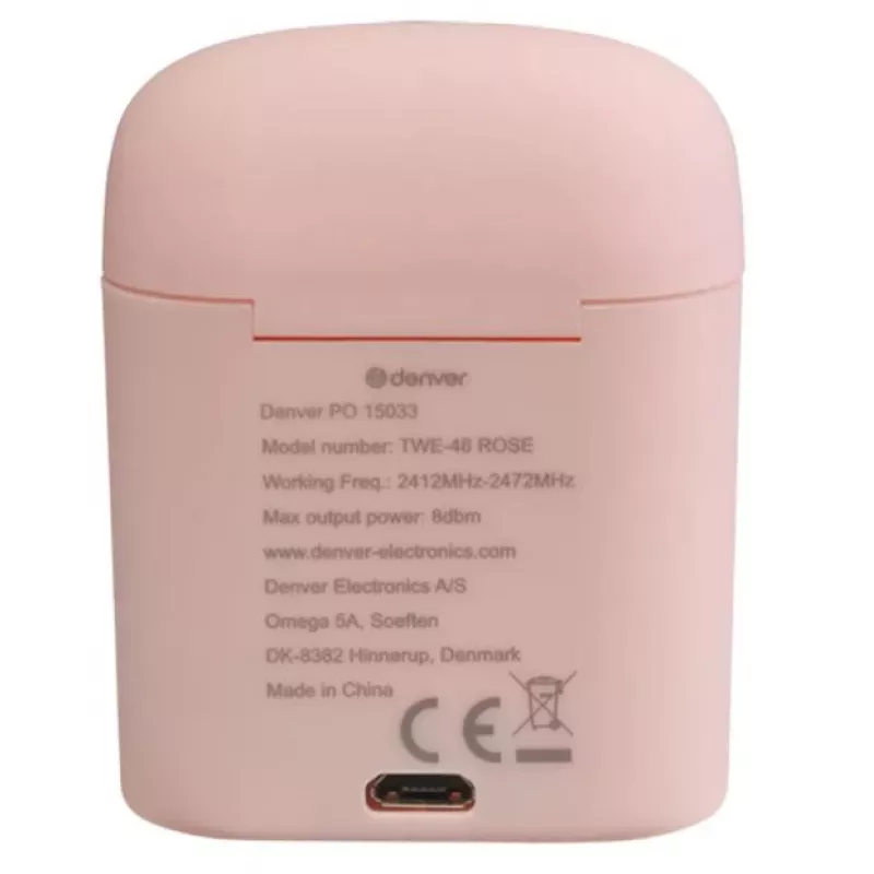 Belaidės ausinės Denver TWE-46ROSE