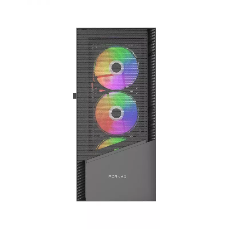 Gembird Fornax 4300 CCC-FC-4300 ATX Midi Tower žaidimų kompiuterio korpusas, grūdintas stiklas, ARGB ventiliatoriai, 2x USB 3.1, 1x USB 2.0, juodas