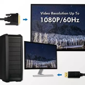LogiLink DisplayPort į DVI laidas, juodas, 5 m