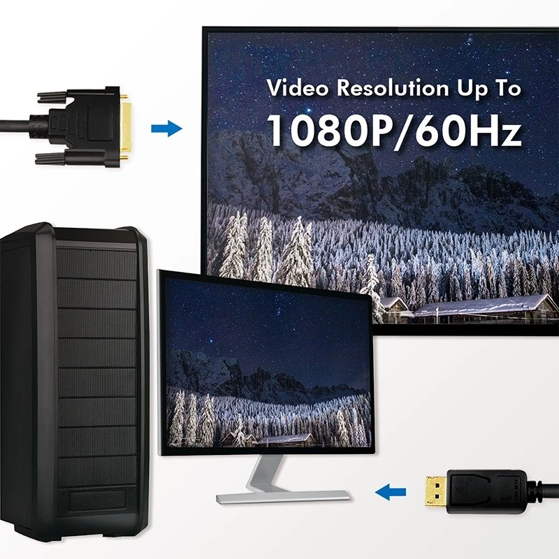 LogiLink DisplayPort į DVI laidas, juodas, 5 m