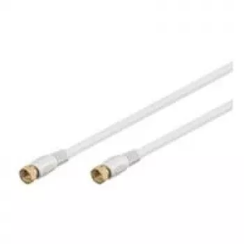 Wentronic Goobay SAT jungiamasis kabelis, 100% ekranuotas, paauksuotas, baltas, 2,5 m - F kištukas F kištukas (67291)