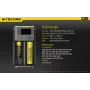 Baterijų kroviklis Nitecore NEW i2 — 2 angos, LiFePO4, Li-Ion, NiMH, 100–240 V, juodas