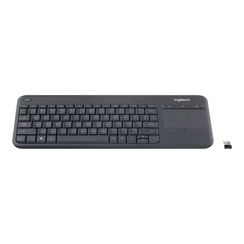 Logitech Wireless Touch Keyboard K400 Plus – belaidė klaviatūra su jutikliniu kilimėliu – 2,4 GHz – juoda