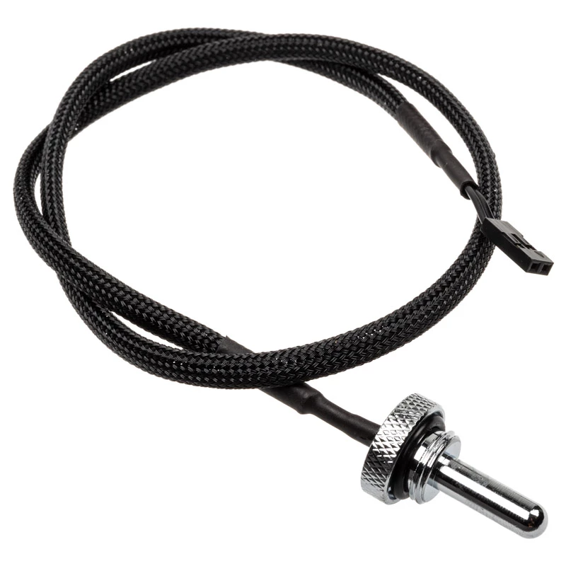 Alphacool Eiszapfen temperatūros jutiklis Plug G1/4 – aušinimo skysčio temperatūros matuoklis chromuotas 50 cm