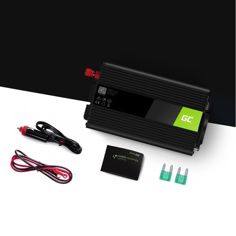 Automobilinis keitiklis Green Cell INV05DE, 12V į 230V, 300W, gryna sinusinė banga